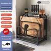 Multifunctional Knife Holder Stainless Steel Stand Home Kitchen Utensil Counter Cutting Board Rack Knife Pot Lid Storage Rack