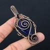Gorgeous Lapis Lazuli Gemstone Pure Copper Wire Wrapped Handmade Jewelry Pendant