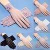 Women Non-Slip Riding and Driving Lace Gloves Sunscreen Gloves Flowers Mittens Ice Silk