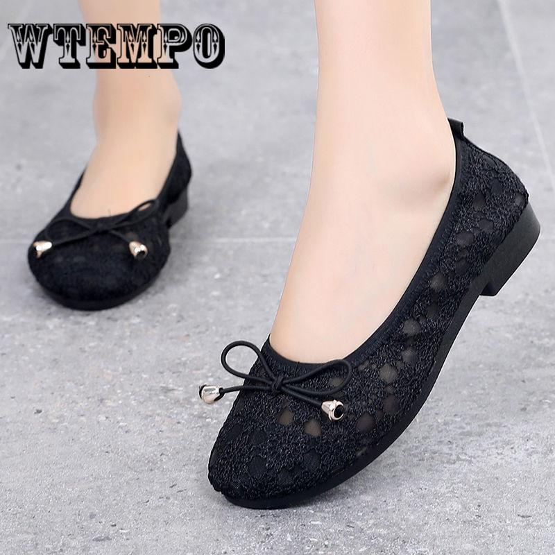 Shoes Women Cloth Shoes Hollow Lace Mesh Shallow Mouth Shoes Casual Shoes Women Sandals