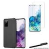 Transparent Tempered Glass Protective Film + Black Protective Case for Samsung Galaxy S20 Ultra with Stylus Toproduits®