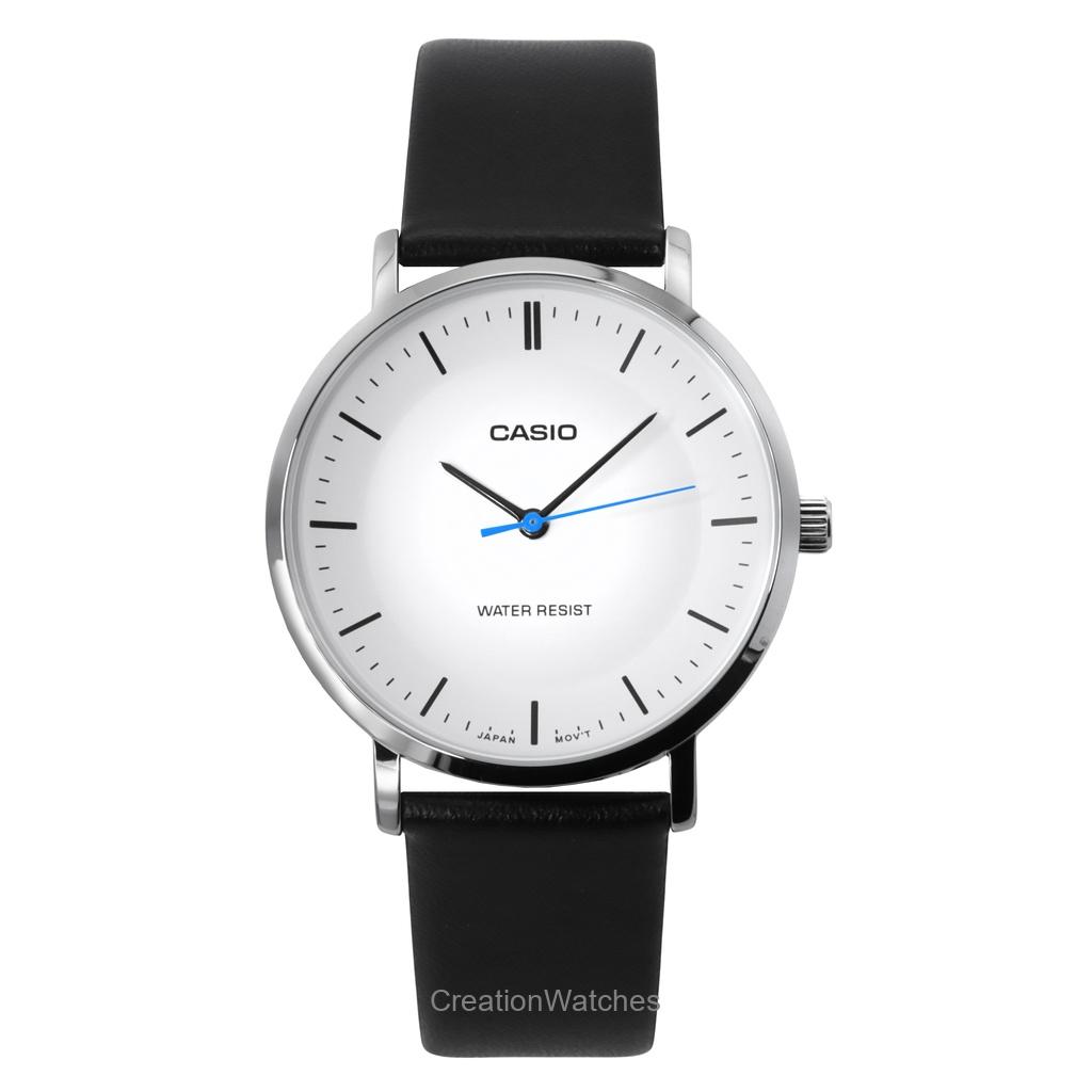 Casio Standard Analog Leather Strap White Dial Quartz MTP-VT04L-7E Men's Watch