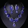 European and American Gemstone Jewelry Set: Fashion Bridal Necklace & Earrings for Women