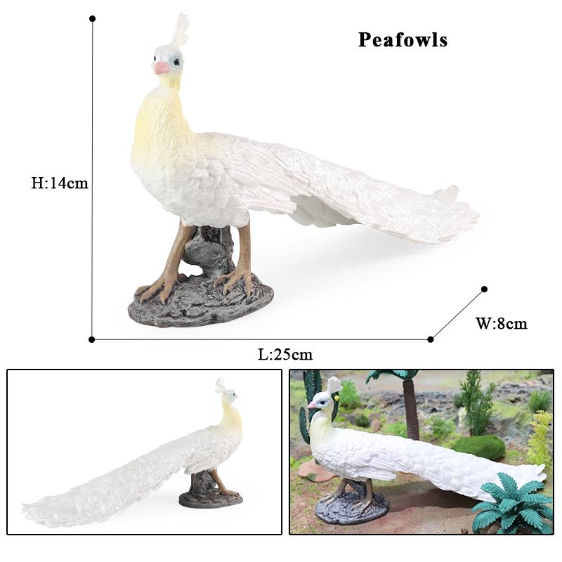Oenux Bird Nest Animals Peacock Parrot Trogon Hornbill Owl Model PVC Action Figures Big Garden Decoration Cute Kids Toy Gift