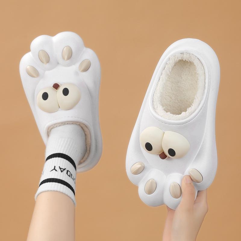 Winter Couple Plus Size Fashionable Lightweight and Plush Warm Slippers Cotton Shoes Men's and Women's Casual Cotton Slippers 36-45