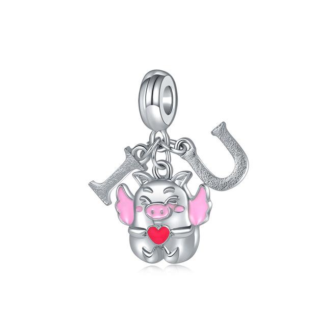 New Fashion Charm Original Pink Lotus Rose Flower Balloons Heart Beads Fit Original Fasion Ladies Bracelet Jewelry Accessories