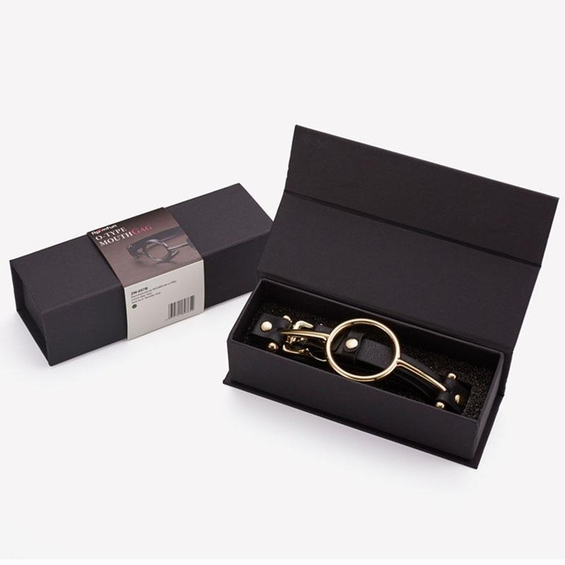 Leather Metal O'ring Tongue Depressor Deep Throat Training Gag  Gags