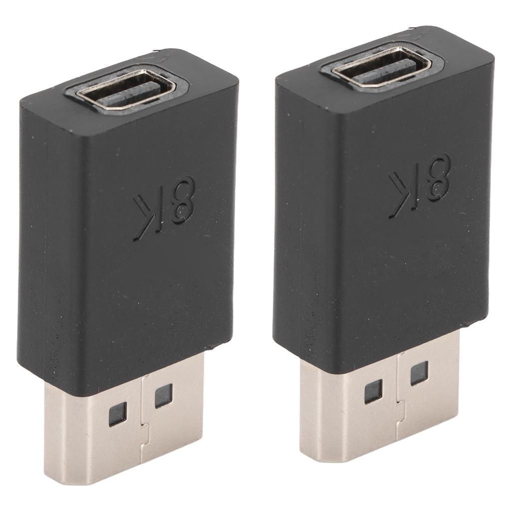 2Pcs DP Male To MINI DP Female Adapter High Resolution 8K 2 Modes Small Portable Lightweight