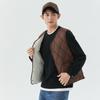 Men's Autumn and Winter Velvet Warm Medium and Green Vest Liner Pocket Men's Rhombus Short Snap Vest