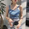 Camisole Women's Summer Sexy One-shoulder Outer Wear Cross Slim Versatile Off-shoulder Sweater Knitted Top