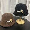 Cute Three-dimensional Mushroom Bucket Hat Autumn and Winter New Lamb Wool Warm and Cold-proof Split Bucket Hat Female