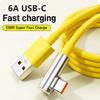 6A Type C Elbow Data Cable 120W Super Fast Charging 90° Degree For Xiaomi 15 14 Ultra Redmi Quick Charge Line Phone Accessories