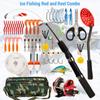 52pcs Ice Fishing Gear Set Ice Fishing Rod and Reel Combo with Ice Fishing Scoop Ice Fishing Hook