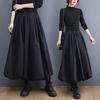 Women A-Line Skirt Elastic High Waist Lace-up Large Hem Maxi Skirt with