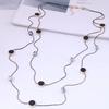 Two-tone Copper Chain Oil Drop Necklace Long Sweater Chain Autumn and Winter Female Hundred with New Clothes Accessories