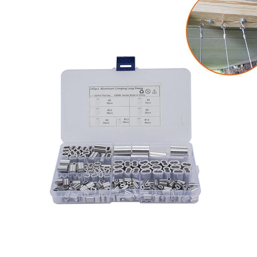 245-Pc M1.2-5/7-Size Aluminum Crimping Loop Sleeve Assortment Kit