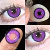Eyeshare Colored Contact Lenses Cosplay Anime Character Eye Makeup Lenses Red Halloween Carnival Night Contact Lenses Purple Beauty Soft Lenses 1 Pair