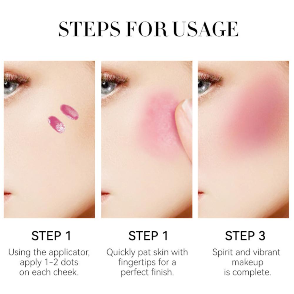 6 Colors Liquid Blush Long Lasting Natural Nude Makeup Blush Cream Lightweight Contouring Highlighter Waterproof Lip&Cheek&Eye Multifunctional Blush