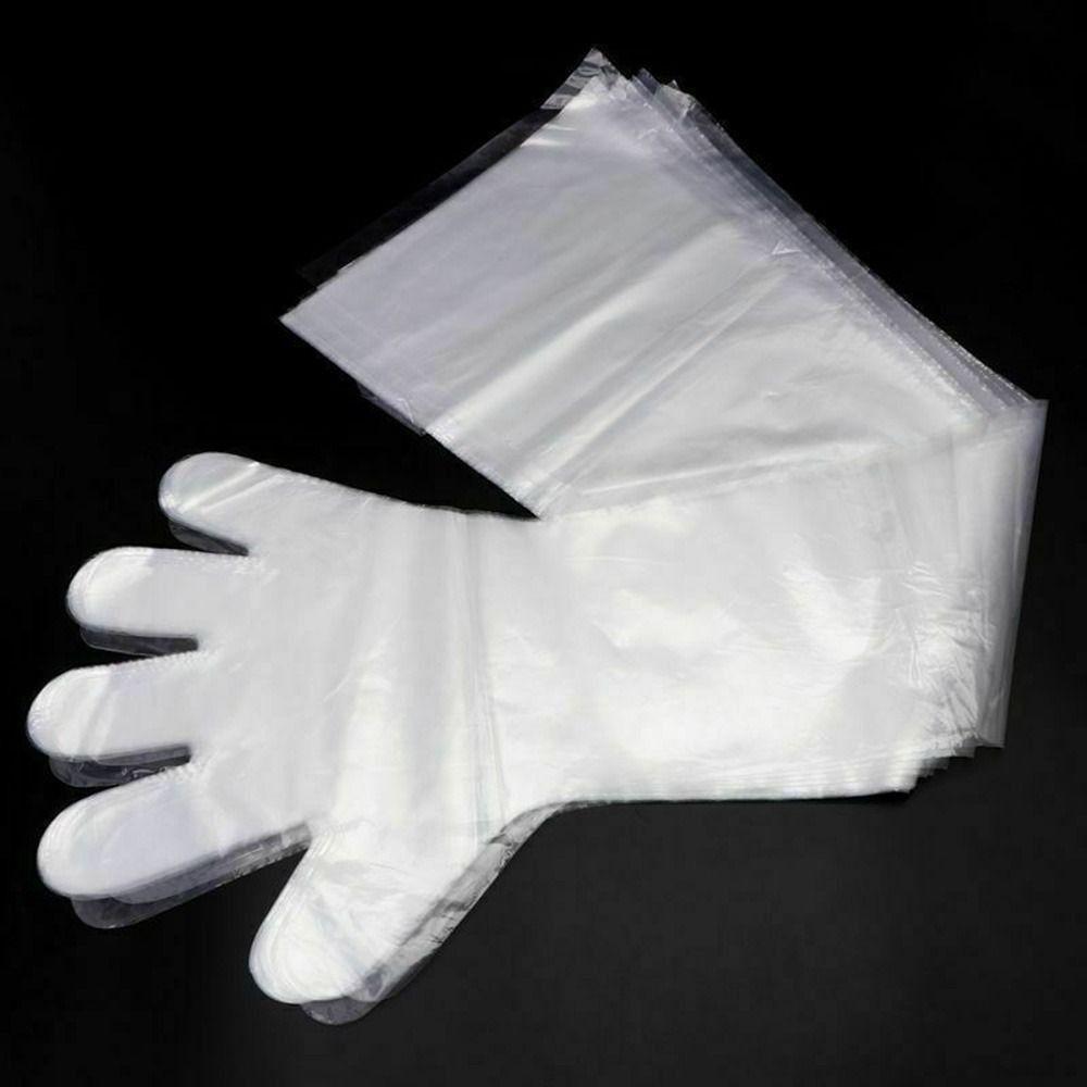 50Pcs Plastic Disposable Vet Glove Clear Farm Glove Non-toxic Cattle Sheep Glove Midwifery