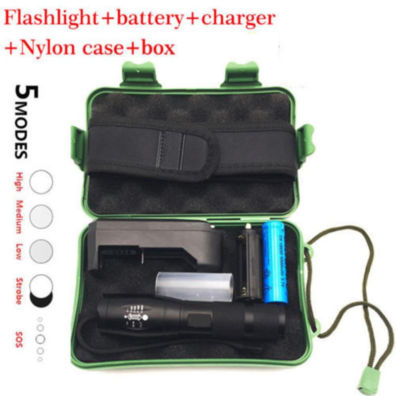 Zk20 LED Handheld Tactical Flashlight 8000LM Zoomable Camping Fishing Head Torch Light Lamp 18650 Rechargeable Battery or AAA