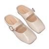 Temperament Square Head Mary Jane Shoes Women's Summer 2025 New Light Mouth Bag Head Half Slippers Low Heel French Flat Bottom Half Tray