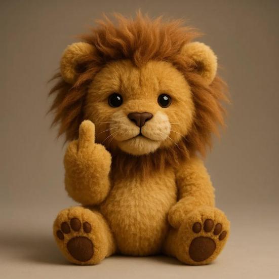 Flip-off Animal Doll Middle Finger Highland Cow Plush Toy Stuffed Sassy Panda Cat Dog Collectible for Home Office Desktop Decor