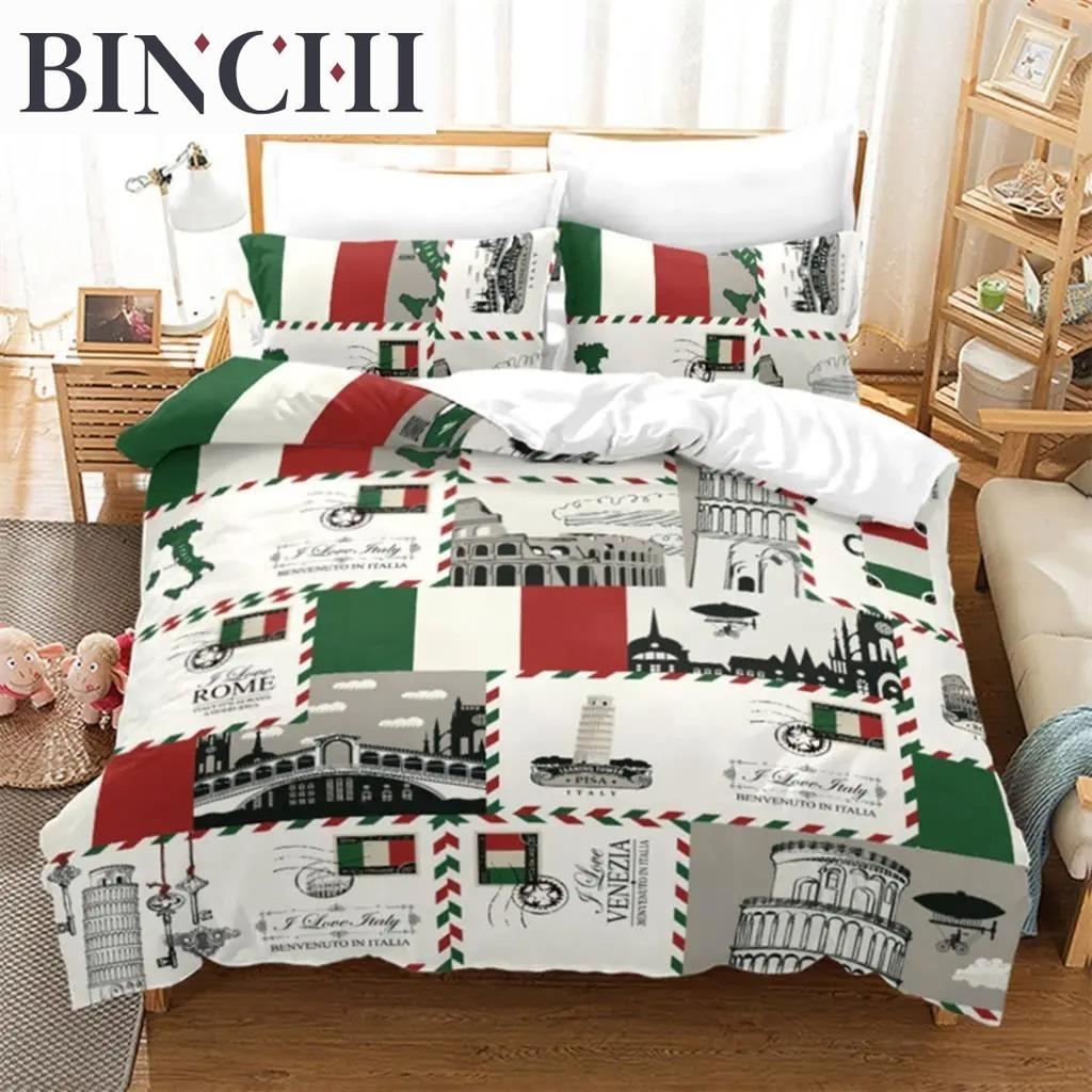 Europe City Building Bedding Set 3D Print Duvet Cover Cartoon Comforter Cover King For Kids Child Teen Boys Girls Bedroom Decor