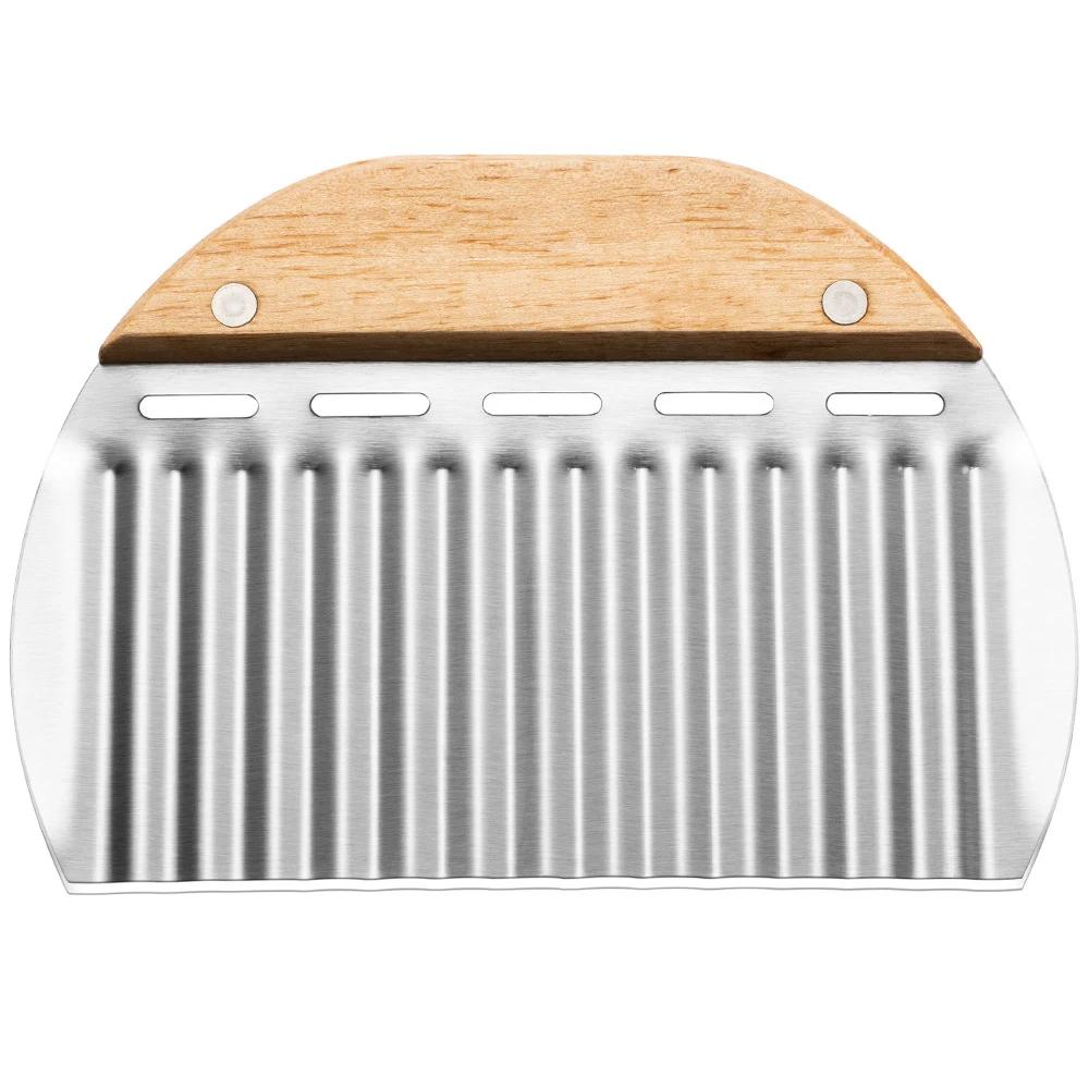 1/3 шт. Нержавеющая сталь Резак для теста Выпечка Торт Хлеб Лапша Резак Волнистый нож Слайсер для картофеля фри Скребок для теста С мерной шкалой