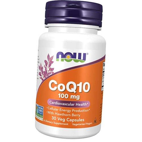 Коензим Q10 с Ягодами Боярышника, CoQ10 100 with Hawthorn Berry, Now Foods  30вегкапс (70128022)