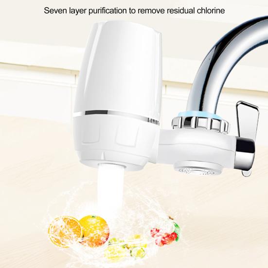 Water Filter with Connector Dual Window Outlets Clear Multi-layers Filtering Bathroom