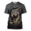 Fashion Men T-shirt 3D Print Dinosaur Graphic T-shirt Unisex Summer Casual Short-sleeved Round Neck Tee Shirt Harajuku Kids Tees