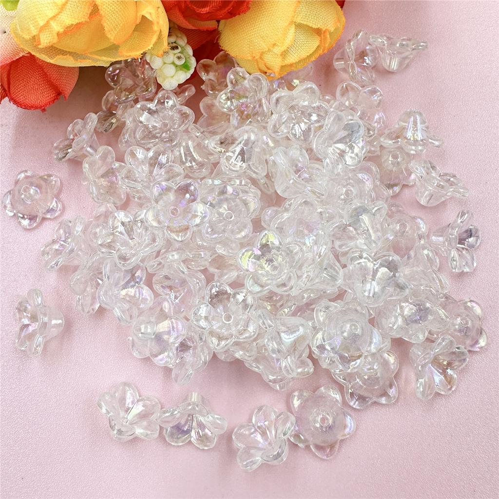 Home Party Supplies 12*6.8mm Beading Neclace Bracelet Handcrafted Loose Beads DIY Flower Jewelry Making Acrylic Beads Caps Morning Glory Earrings