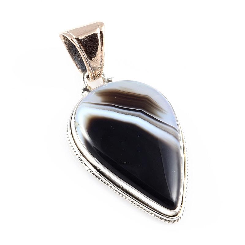 Natural Montana Agate Gemstone 925 Sterling Silver Two Tone Pendant 1.8'' Q2b32