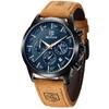 Watches BENYAR Multi Business Formal Leather Analog Waterproof and Scratch Resistant Men's Calendar, Chronograph, Men's Strap, Watch, Brown-Blue