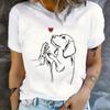 Women Summer T Shirt  Print  Cute Little Dog Short Sleeve Tees Casual   Printed  Tops