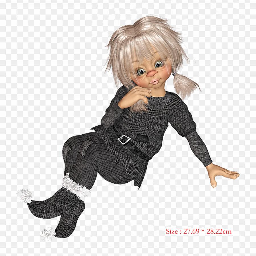 Doll Iron On Heat Transfer Printing Vinyl Patches Sticker for Clothes DIY Appliques Washable Patches