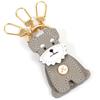 Miniature Schnauzer Key Chain That Allows You To Stand Up and Move Your Face NH0862 80901 One Size [Kitamura] Women's Gray/White