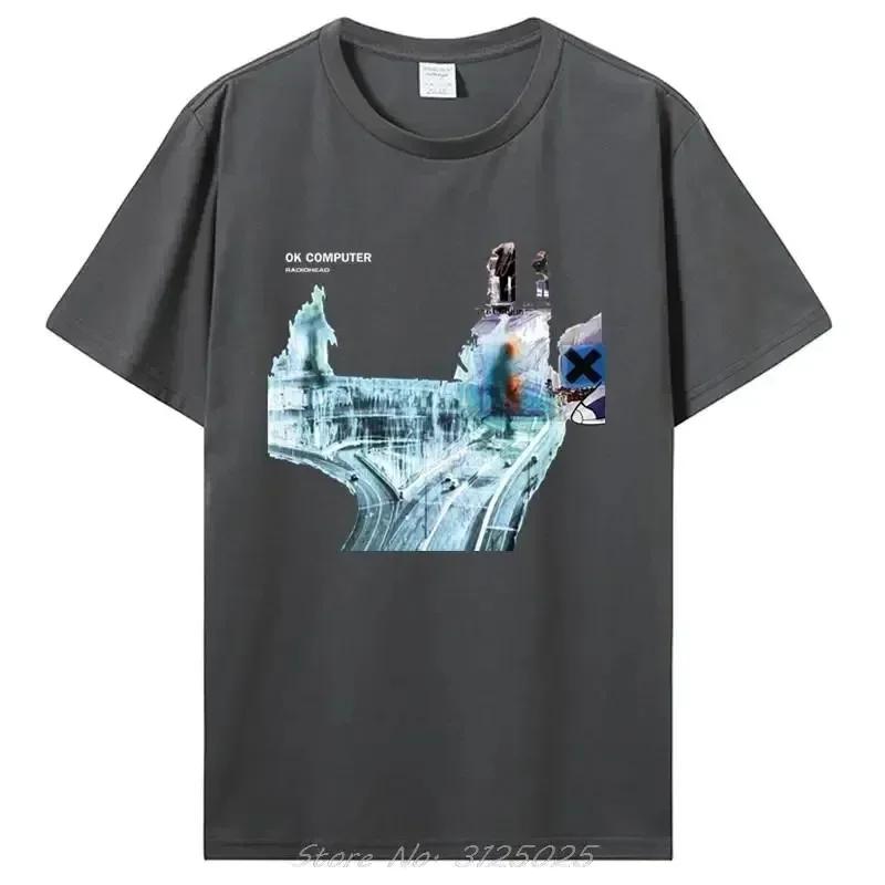 Radiohead Ok Computer T Shirt Cd Lp Vinyl Poster In Rainbows Thom Yorke Kid A Casual Printed Quality New Brand T-shirt