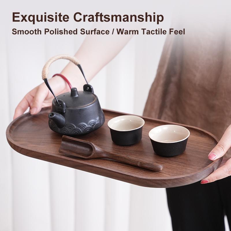 Black Walnut Wood Tray Rectangular Household Tea Tray Fruit Plate High Value Wood Dinner Plate