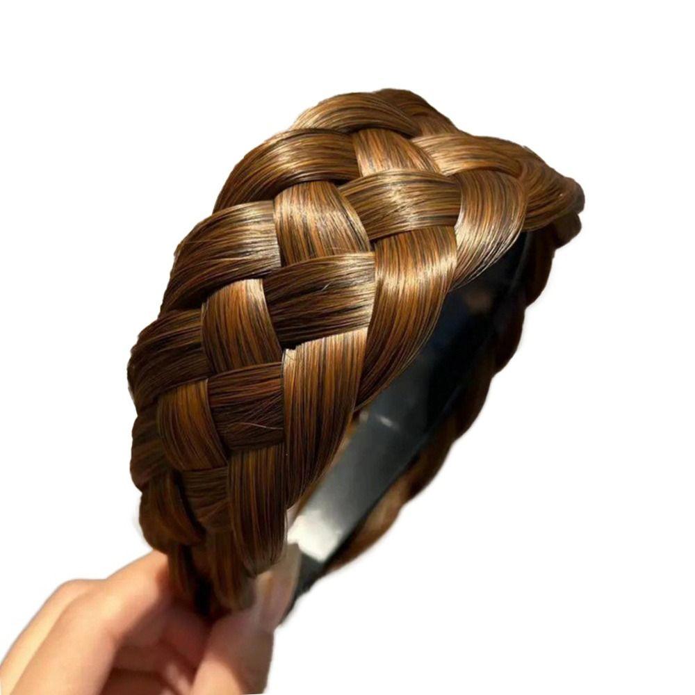 Hot Thickened Wide Braid Wig Braid Headband Hair Hoop Wide-Brimmed Hair Hoop Wig Hairband