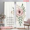 2pcs 2D Flat Printing Party Window Curtains Floral Quote Jung Polyester Without Electricity Festive Curtains Perfect for Holiday