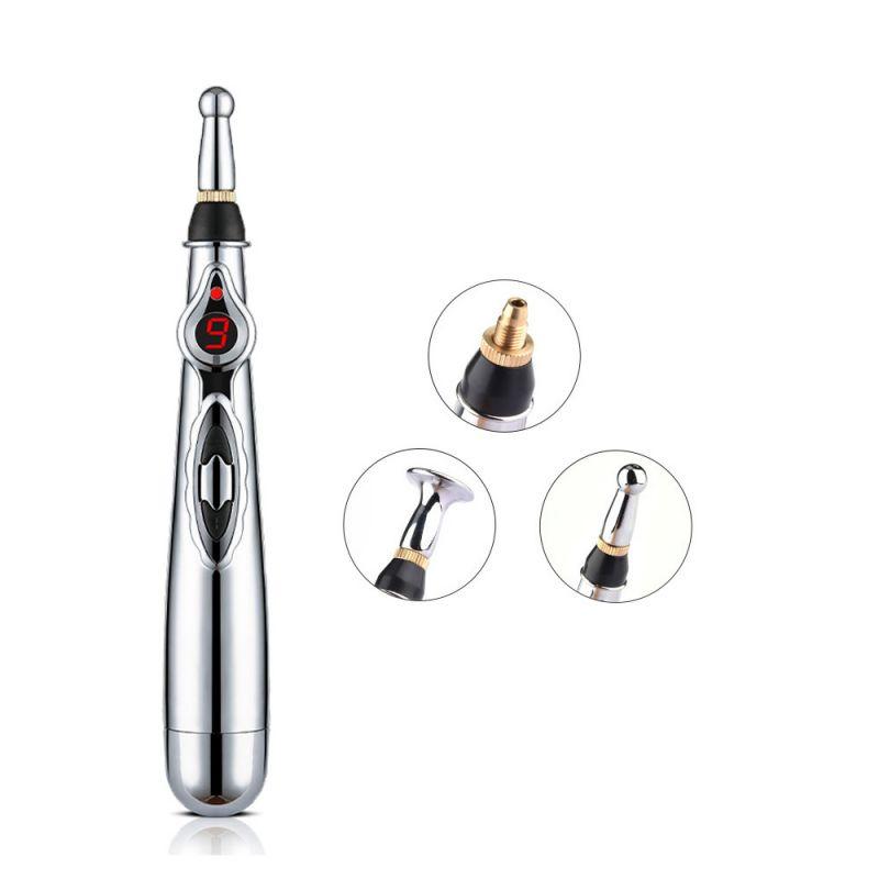Nine-speed Intelligent Micro-electric Pulse-regulated Electronic Acupuncture Point Pen Meridian Energy Pen Multi-head Exchangeable Massage Pen Relax