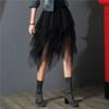 Elastic Waist Tulle Skirts Women Fashion Elastic High Waist Mesh Tutu Skirt Peated Midi Sexy Girls Dress