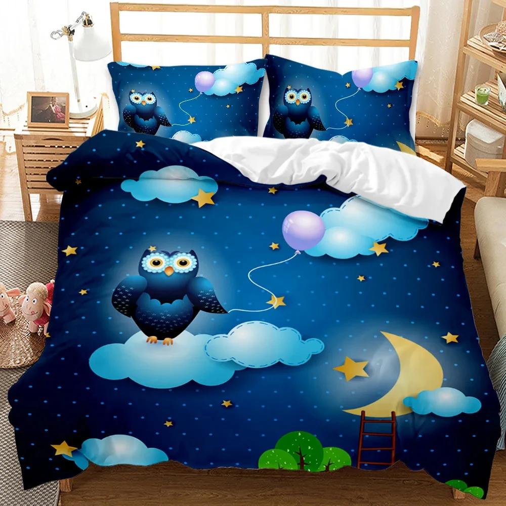 Astronaut Duvet Cover Set, Space Bedding Set for Kids Boys, Sky Galaxy Themed Comforter Cover, Queen/King/Twin Size Quilt Cover