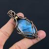 Labradorite Gemstone Copper Wire Wrap Handmade Jewelry Pendant For Gift