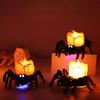 Flameless LED Candle Lights Halloween Spider Tea Light Decoration Battery Operated 3D Electric Flickering Fake Candle for Home Decor