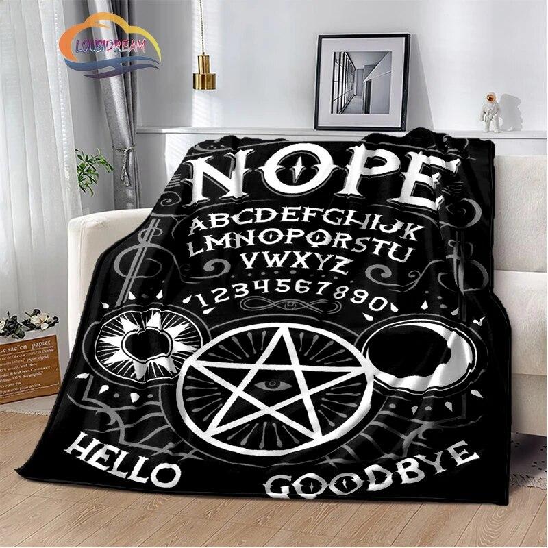Satanic Gothic Witchcraft Blanket Ouija Board with Hands Occultism Flannel   Soft Four Seasons Portable Camping