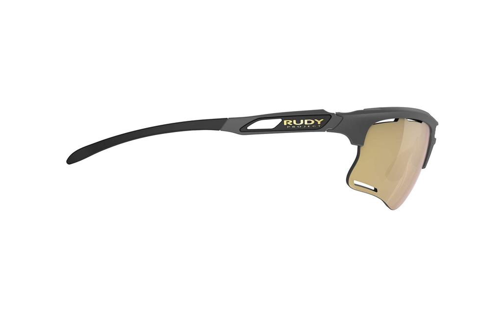Keyblade Lens Bridge Temple 41mm [RUDYPROJECT] Sunglasses, Charcoal/ML Gold, Width 70mm, Width 14mm, Length 130mm, Height