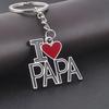 1Pc I Love Papa Creative Metal Keychain Keyring Key Chain Cute Family Father's Day KTY