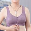 Soft Cotton Cup Front Buckle Underwear Women's Large Size Without Steel Ring Wide Shoulder Strap Vest New Jacquard Bra